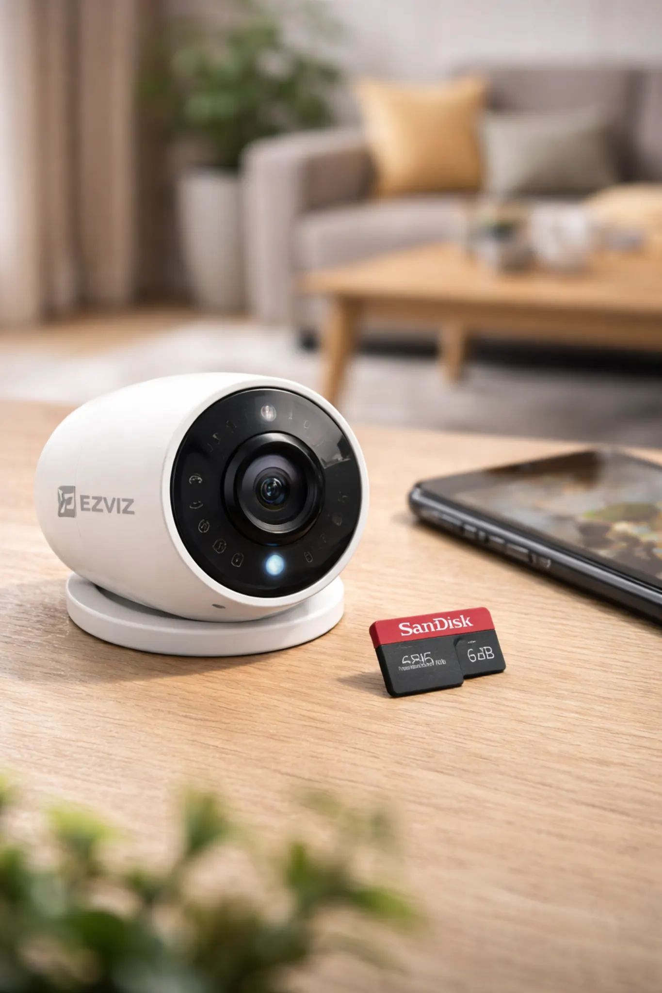 камера видеонаблюдения и карта памяти для записи архива