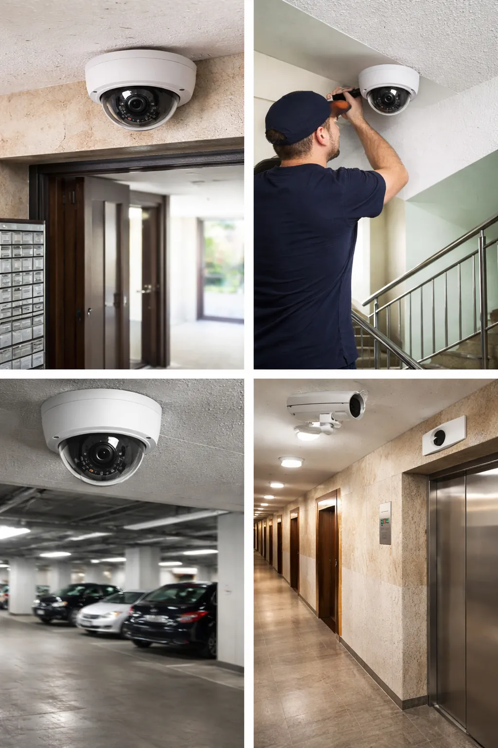 камеры видеонаблюдения в подъезде возле лифта и входа