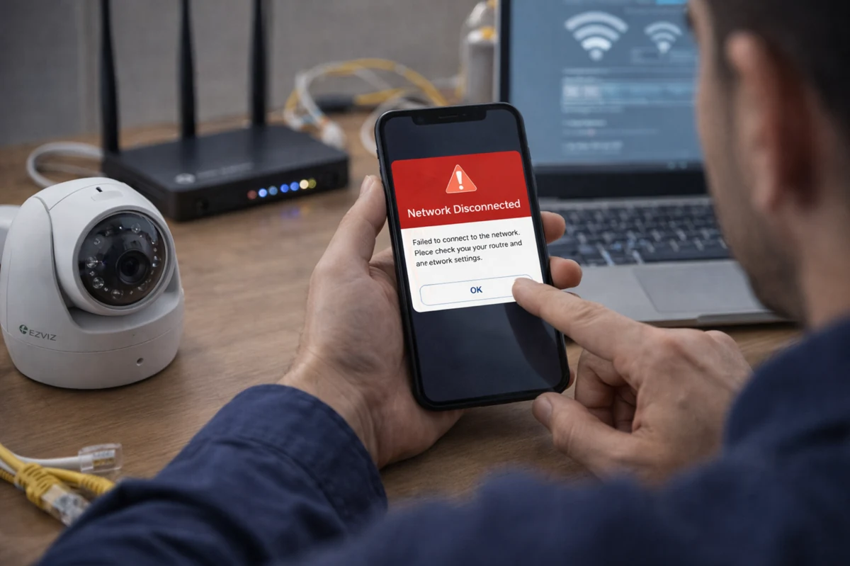 EZVIZ network disconnected камера не в сети и не подключается