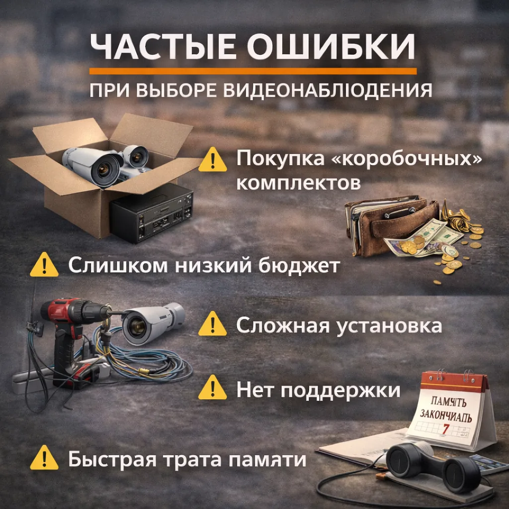 Частые ошибки при выборе видеонаблюдения.