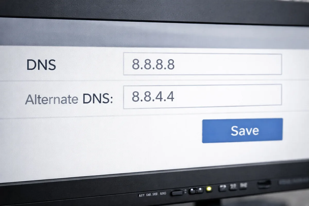 Пример настройки DNS: 8.8.8.8 и 8.8.4.4