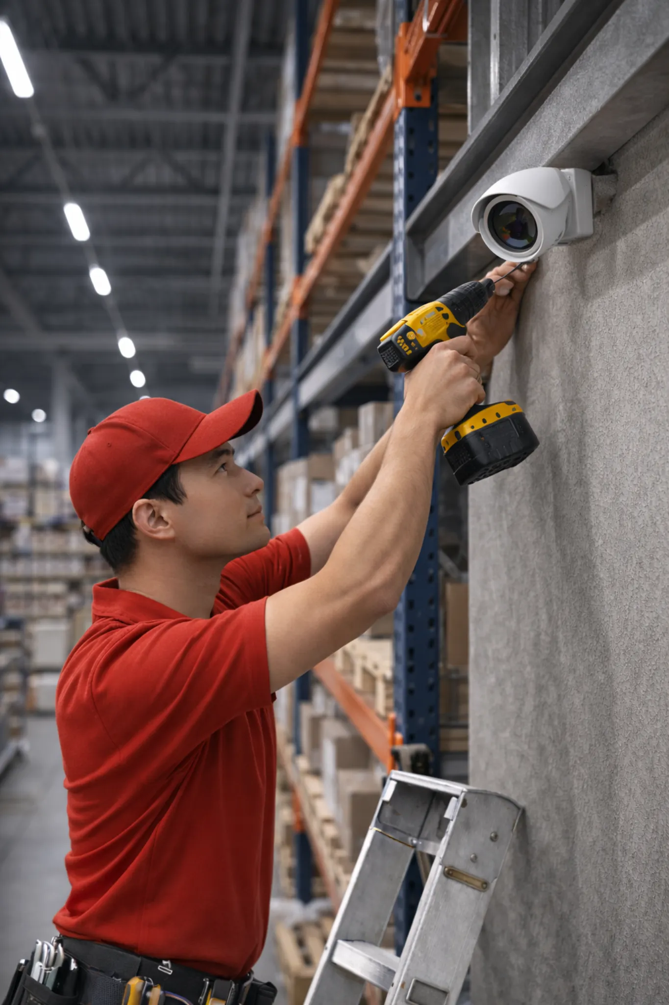 Монтаж камеры видеонаблюдения на складе — установка и настройка