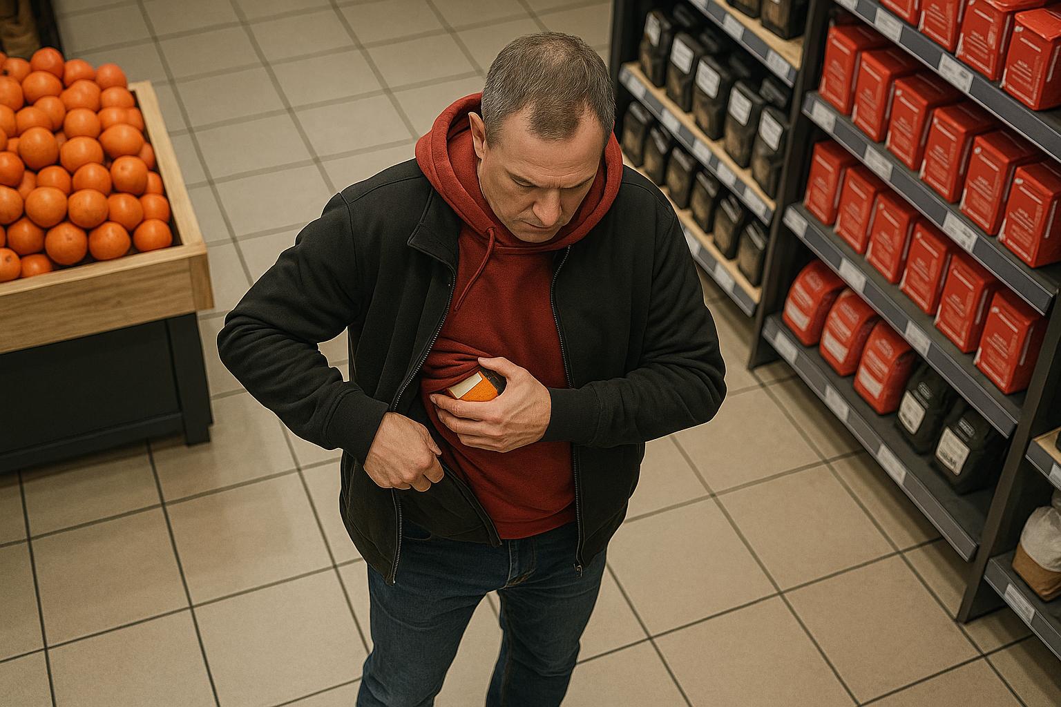 Камера фиксирует кражу с прилавка