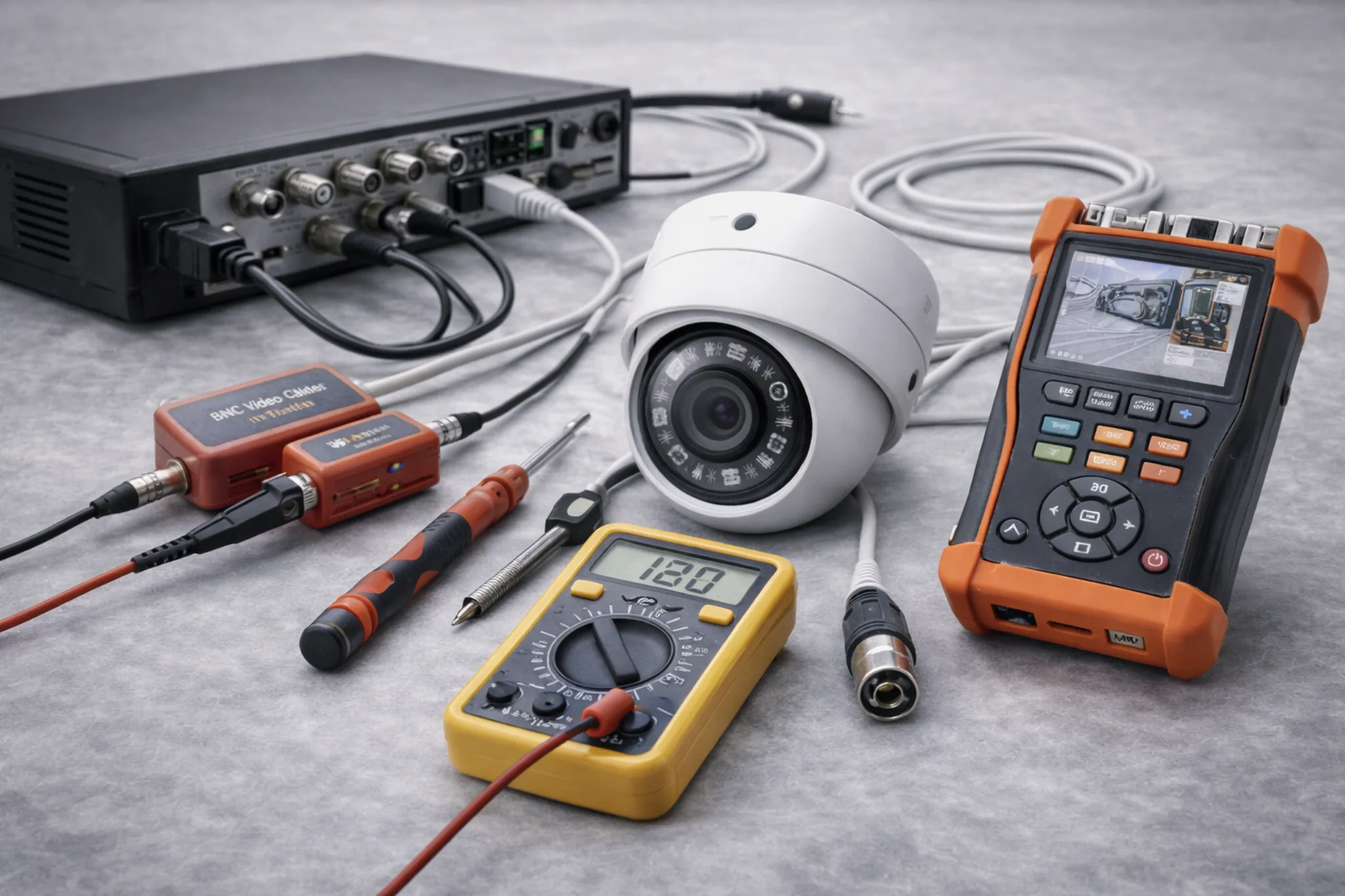 Диагностика камеры видеонаблюдения мультиметром, CCTV тестером и инструментами